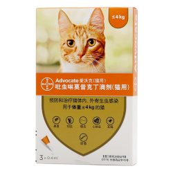 advocate 爱沃克 猫咪体内外驱虫滴剂 0.4ml*3支