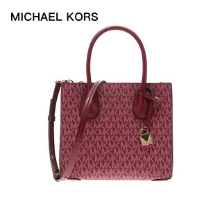 MICHAEL KORS 迈克·科尔斯 MERCER 酒红色 单肩手提包30F1GM9M6B