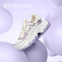 抖音超值购：tigrisso 蹀愫 春秋新百搭ins撞色休闲松糕厚底运动鞋显瘦老爹鞋TA32538-51