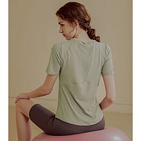 USA PRO 速干运动短袖T恤女夏季薄款瑜伽服修身显瘦跑步网纱拼接健身上衣