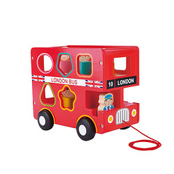 Hape 德国Hape儿童木质汽车玩具模型公交车男女孩宝宝生日儿童节礼物