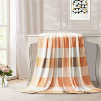 富安娜（FUANNA）富安娜家纺 多功能休闲法兰绒毯\/旋律\/80*120CM 单层法兰绒毯\甜橙时光\100*140