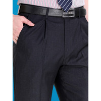 AEMAPE苹果西裤男宽松深档中老年品牌男裤商务正装直筒裤男士品质西装裤 深灰有褶皱 29码/2尺2