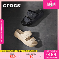 crocs 卡骆驰 女鞋卡骆驰布鲁克林低跟凉鞋厚底凉拖鞋松糕鞋罗马鞋|207431