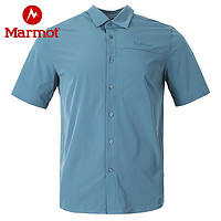 Marmot 土拨鼠 23春夏新款运动户外商务透气吸湿排汗男短袖速干衬衫