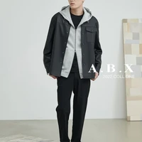 ABX春秋季重磅珠地棉空气层连帽拉链卫衣男宽松套装男士春装开衫外套 灰绿色 L/175