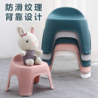 塑料靠背小凳子儿童板凳家用客厅防滑换鞋凳浴室方凳宝宝矮凳洗澡