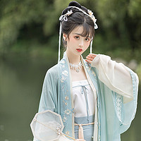 池夏夏:幽若 宋制长干寺长衫飞机袖长衫三襇裙原创改良汉服女夏