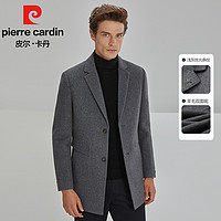 pierre cardin 皮尔·卡丹 男士中长款大衣 PXD04012 浅灰条 50