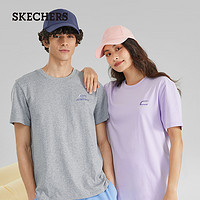 SKECHERS 斯凯奇 短袖2023男女同款宽松百搭T恤休闲简约针织上衣