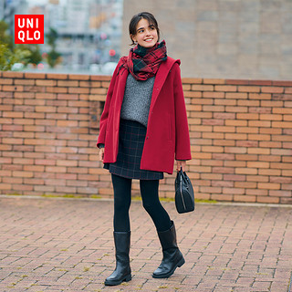 优衣库 女装 连帽短大衣(休闲外套秋冬 新年红) 456889 UNIQLO