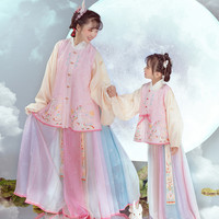 重回汉唐月夕绣花改良对襟比甲马面裙明制原创中国风汉服女秋季