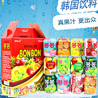 韩国进口网红饮料整箱海太葡萄果肉果汁粒芒果味6种味12瓶礼盒装