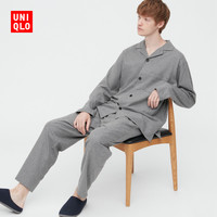 优衣库 男装 新升级法兰绒睡衣(长袖套装 家居服)450091 UNIQLO