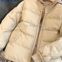 mianzhi 棉致 森马集团旗下轻薄羽绒服女士短款冬2022新款菱格的外套秋冬款女装 杏色 L