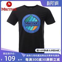 Marmot 土拨鼠 新款夏季户外休闲透气印花经典男棉短袖T恤