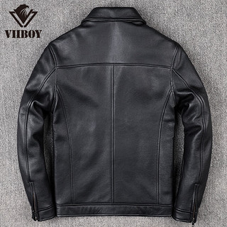 VIIBOY 男士皮衣 V-A005 黑色 XXXXL