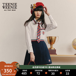 TEENIE WEENIE 小熊长袖衬衫学院风jk制服基础款衬衣女早春新款2023 象牙白 155/XS