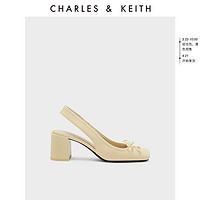 CHARLES & KEITH CHARLES&KEITH23;春夏新款CK1-61720138复古格纹方头粗跟凉鞋女鞋