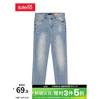 班尼路（Baleno）春夏棉质简约直筒柔软牛仔裤男潮牌薄款合体修身版裤子 03D 30