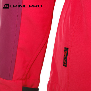 阿尔派妮（Alpine PRO） 女士户外登山徒步衣冲锋衣单层登山服软壳衣 443 桃红 155