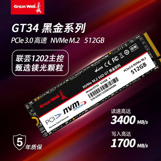 Great Wall 长城 GT34 M.2接口固态硬盘 1TB PCle 3.0