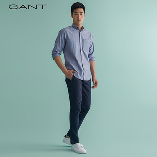 GANT 甘特 春夏男士经典时尚简约气质学院风翻领长袖衬衫|3046400