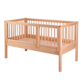 BSCR儿童床实木婴儿床拼接床加宽床边床加长带护栏男孩女孩单人床