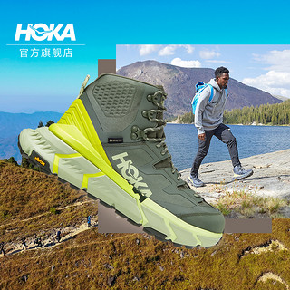 HOKA ONE ONE 男女款TENNINE Hike GTX运动鞋高帮防水登山徒步鞋 白色/ 云雾灰-男女款-建议选大1码-2/20开售 07.5/255mm
