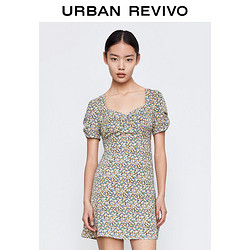 URBAN REVIVO UR女装法式复古浪漫碎花收腰宝藏连衣裙YL16R7AX2001