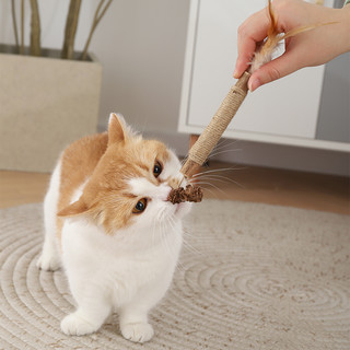 猫玩具自嗨解闷神器木天蓼磨牙棒耐咬羽毛逗猫棒猫咪宠物用品大全