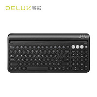 DeLUX 多彩 K2212V键盘 无线蓝牙键盘 办公键盘 超薄便携 100键 手机ipad电脑平板通用 可充电  黑色