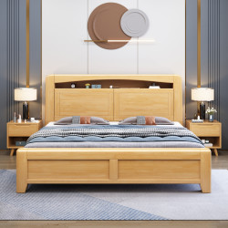 yoomoo 优木良匠 北欧实木床简约1.8米床主卧双人床原木1.