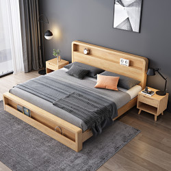 优木良匠卧室家具_yoomoo 优木良匠 北欧实木床现代简约日式1.5米1.