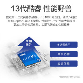 IPASON 攀升 商睿2代 酷睿i3办公商用家用台式电脑主机（13代i3-13100F 16G 1024GSSD 2G独显 WiFi Win11）