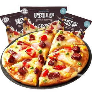 潮香村 烤肉披萨188g*3 冷冻食品  西式烘焙 马苏里拉芝士pizza半成品