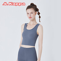 Kappa 卡帕 23春夏新品Kappa/卡帕无尺码小圆领背心女宽松打底上衣2件