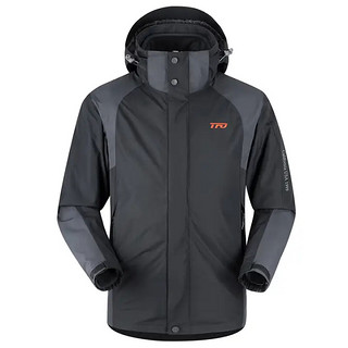 TFO 冲锋衣 加厚保暖透气户外男款三合一两件套冲锋衣662857 男款碳灰色 XL