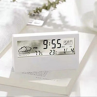 卫亮 LCD学生床头台钟创意数字时钟  白色透明款