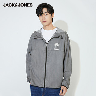 杰克琼斯 JackJones杰克琼斯outlets男透气防晒衣紫外线皮肤服连帽夹克 180/100A/L C45浅牛仔灰