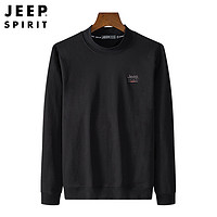 抖音超值购：Jeep 吉普 正品长袖t恤男2023春季新款宽松舒适透气圆领卫衣3885