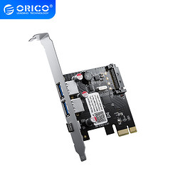 ORICO 奧?？?USB3.0擴展卡Pci-E轉 USB3.0/Type-c轉換器擴展卡獨立供電 2A1C