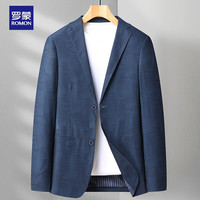 罗蒙西服男修身韩版春夏季薄款休闲商务青年弹力外套夹克职业装上衣西装结婚礼服 蓝 195