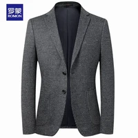 ROMON 罗蒙 西服男修身韩版春秋款商务青年弹力小西服休闲男士单西外套夹克正装职业装上衣西装结婚礼服 灰 175/L
