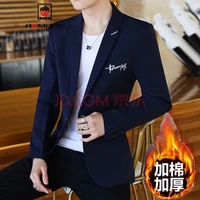 AEMAPE西装男士休闲韩版修身单上衣青年帅气薄款小西装学生西服外套潮流 713藏青色加棉 175/XL