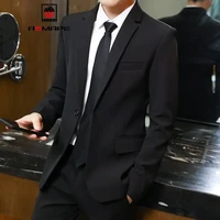 AEMAPE西装男士休闲韩版修身单上衣青年帅气薄款小西装学生西服外套潮流 615纯色黑色 185/3XL