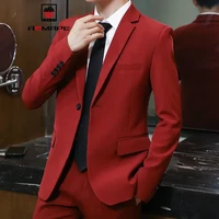 AEMAPE西装男士休闲韩版修身单上衣青年帅气薄款小西装学生西服外套潮流 615纯色酒红色 175/XL