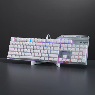 RAPOO 雷柏 V700 DIY 104键 有线机械键盘 白色 快银轴 RGB