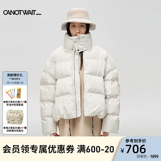 CANOTWAIT_ 陈伟霆潮牌CANOTWAIT 冬季男女情侣时尚短款LOGO满印廓形棉服