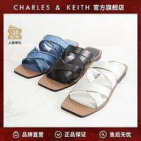 CHARLES & KEITH CHARLES&KEITH;女鞋女士交叉带方头低跟凉鞋CK1-70280016